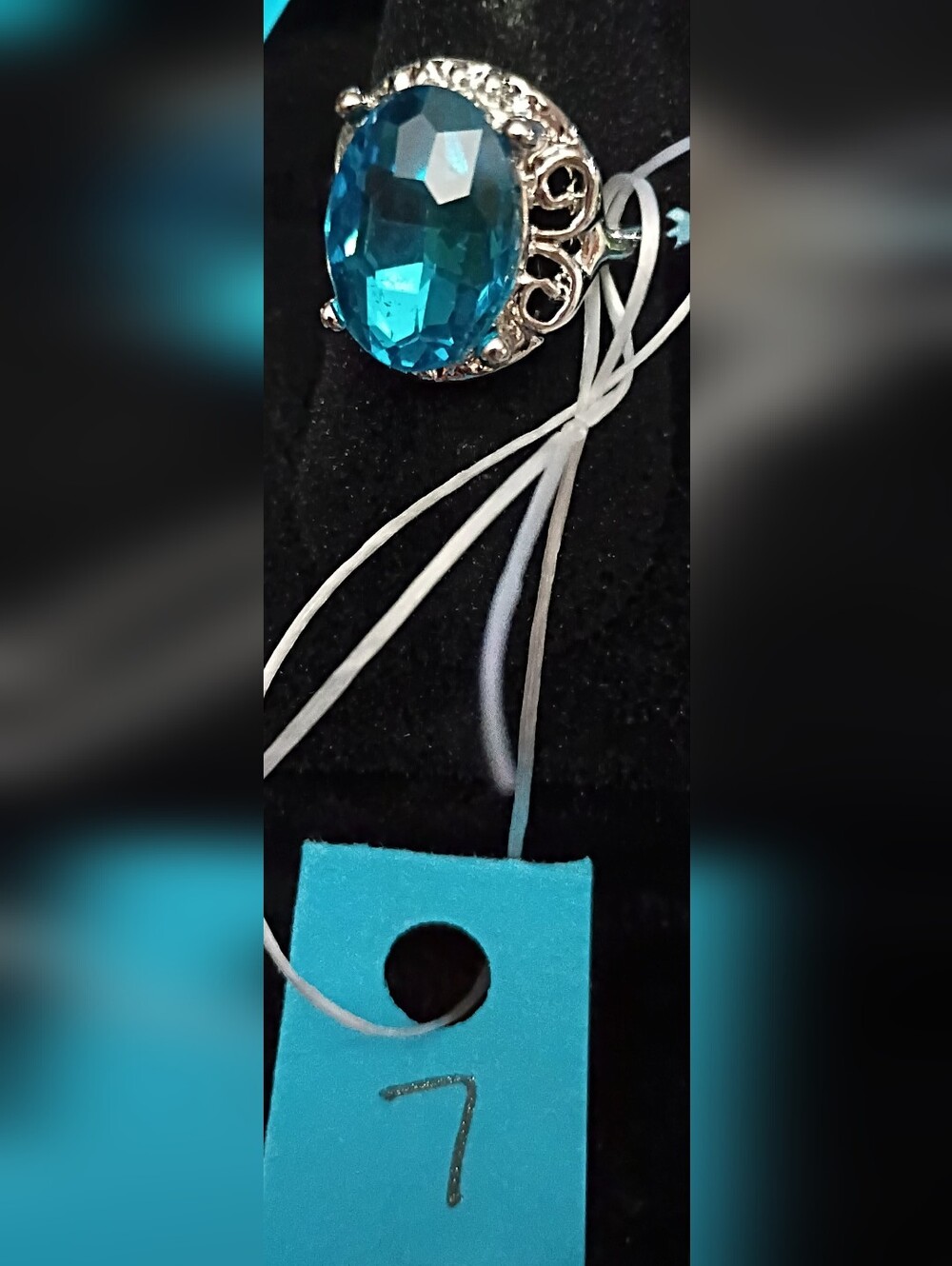Blue Crystal Statement Ring